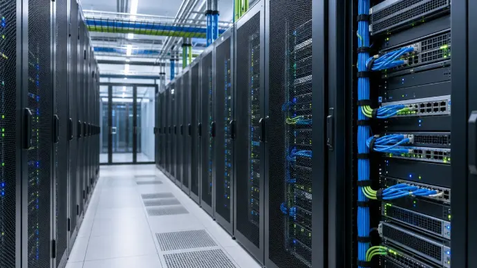 Infrastructure informatique modernisée et baie de serveurs